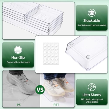 Curisia Drawer Organizer Set for Kitchen & Office Storage