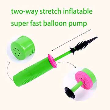 ouyili Balloon Pump Handheld Two-Way Dual Action - Hand Blower Air Pumper for Balloons - Ballon Inflator Pumping - Manual Baloon Inflators Machine (Green 1 Piece)