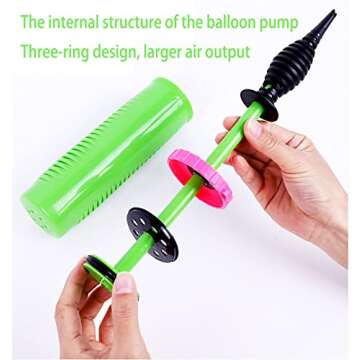 ouyili Balloon Pump Handheld Two-Way Dual Action - Hand Blower Air Pumper for Balloons - Ballon Inflator Pumping - Manual Baloon Inflators Machine (Green 1 Piece)