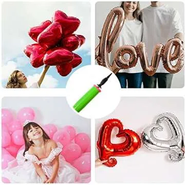 ouyili Balloon Pump Handheld Two-Way Dual Action - Hand Blower Air Pumper for Balloons - Ballon Inflator Pumping - Manual Baloon Inflators Machine (Green 1 Piece)