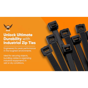 Nirah Zip Ties 1000 Pack - Industrial Quality & UV Protected
