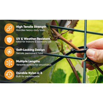Nirah Zip Ties 1000 Pack - Industrial Quality & UV Protected