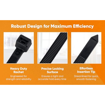 Nirah Zip Ties 1000 Pack - Industrial Quality & UV Protected