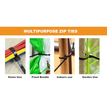 Nirah Zip Ties 1000 Pack - Industrial Quality & UV Protected