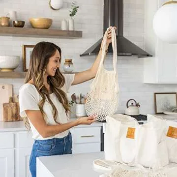 Eco-Friendly Reusable Grocery Bags Set of 5 - Stylish & Durable