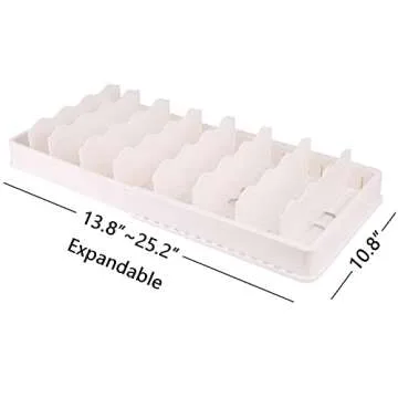 SWOMMOLY Expandable Food Storage Container Lid Organizer, Includes 8 Adjustable Dividers, 30 Preprinted and Blank Writable Labels, Extra Large