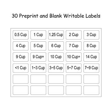 SWOMMOLY Expandable Food Storage Container Lid Organizer, Includes 8 Adjustable Dividers, 30 Preprinted and Blank Writable Labels, Extra Large