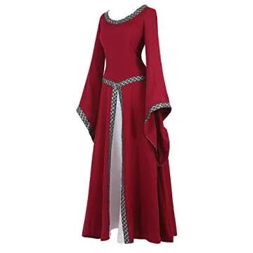 Parlsdy Womens Irish Medieval Dress Renaissance Costume Retro Gown Cosplay Costumes Fancy Long Dress...