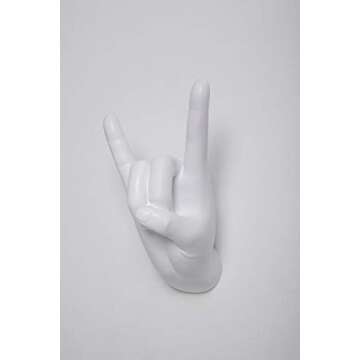 Interior Illusions Plus ii0079 Interior Illusions Rock on Hand Wall Hook-White