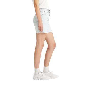Levi's Women's 501 Mid Thigh Short - Light Indigo Worn