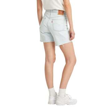 Levi's Women's 501 Mid Thigh Short - Light Indigo Worn