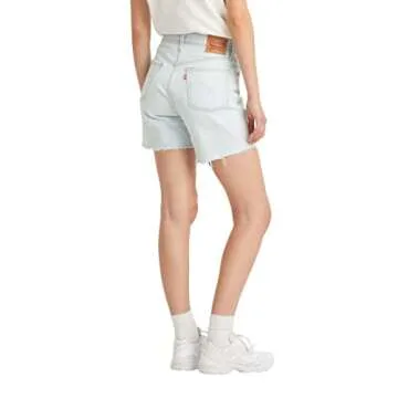Levi's Women's 501 Mid Thigh Short - Light Indigo Worn