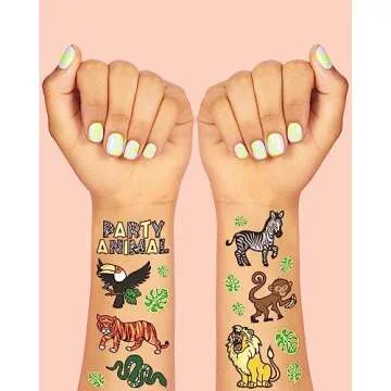 xo, Fetti Jungle Temporary Tattoos for Kids - 30 Designs