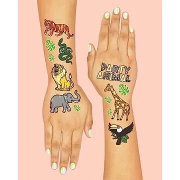 xo, Fetti Jungle Temporary Tattoos for Kids - 30 Designs