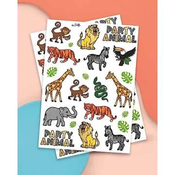 xo, Fetti Jungle Temporary Tattoos for Kids - 30 Designs