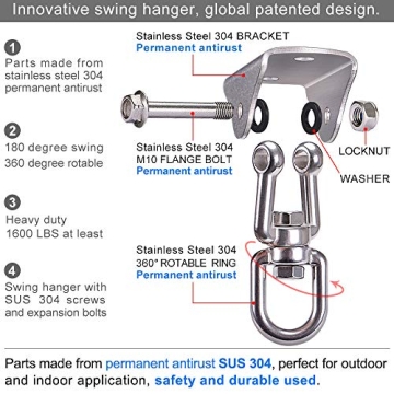 SELEWARE Heavy-Duty Swing Hanger for Indoor and Outdoor Use