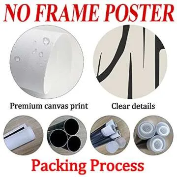 Black and White Abstract Line Art Canvas Print Painting Modern Wall Line Abstract Black Line Wall Art Black and Beige Poster Abstract Minimalist Picture Shapes Illustrations Artwork 16x24inch No Frame