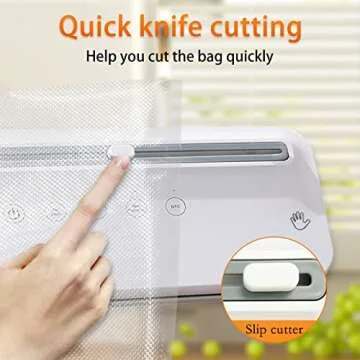 Pskang Vacuum Sealer Machine One-Touch Vacuum Sealer with Cutter for Automatic Air Sealing System with jar attachment for Food Storage Dry Wet Food Modes