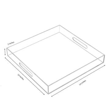 Versatile Clear Acrylic Serving Tray - Perfect for Every Occasion - 14x14 Inch
