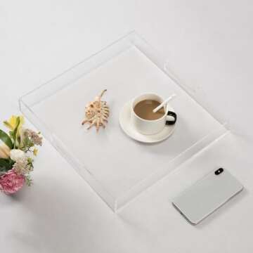 Clear Sturdy Acrylic Serving Tray for All Occasions