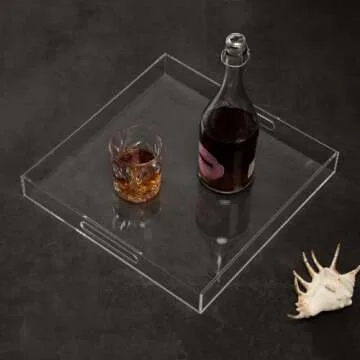 Clear Sturdy Acrylic Serving Tray for All Occasions