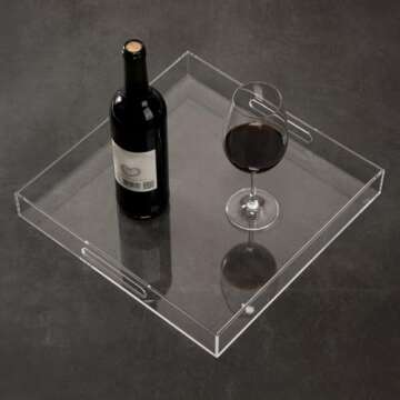Clear Sturdy Acrylic Serving Tray for All Occasions