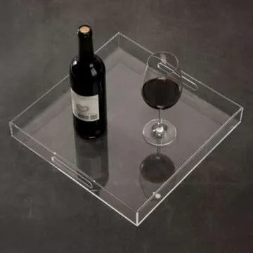 Clear Sturdy Acrylic Serving Tray for All Occasions