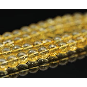 Natural Citrine Beaded Choker Necklace – 8mm Yellow Crystal Fashion Jewelry