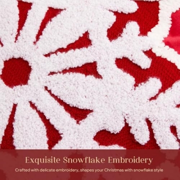 Phantoscope Christmas Snowflake Pillow for Cozy Decor