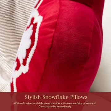 Phantoscope Christmas Snowflake Pillow for Cozy Decor