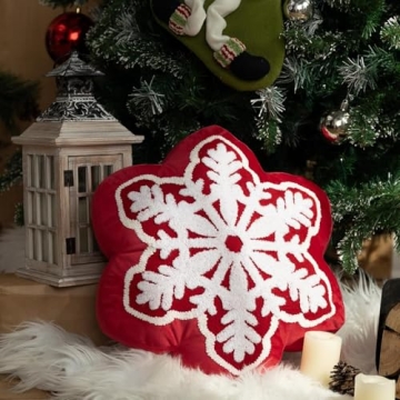 Phantoscope Christmas Snowflake Pillow for Cozy Decor