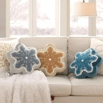 Phantoscope Christmas Snowflake Pillow for Cozy Decor
