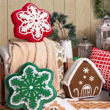 Phantoscope Christmas Snowflake Pillow for Cozy Decor
