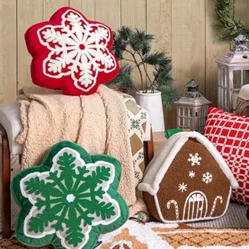 Phantoscope Christmas Snowflake Pillow for Cozy Decor