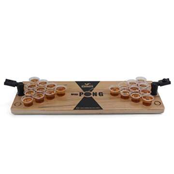 Grown Man Games Mini Beer Pong - Drinking Game - Party Game - Beer Game - Tabletop Beer Pong Table -...