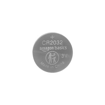 Amazon Basics 4-Pack CR2032 Lithium Coin Cell Battery, Compatible with AirTag, 3 Volt, Long Lasting Power, Mercury-Free
