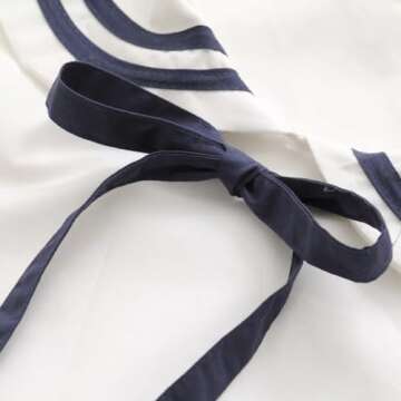 Cuteighteen Summer Sailor Collar Blouse Tie Bow Short Sleeve Doll Shirt Japanese School Uniform Kawa...