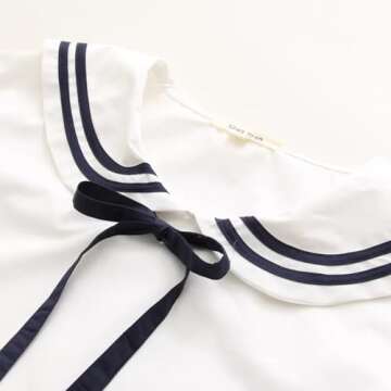 Cuteighteen Kawaii Sailor Collar Blouse for Teens