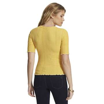 Jessica Simpson Declyn Bodycon Lettuce Edge Top