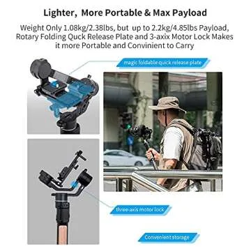 FeiyuTech SCORP-C + CarryingCase [Official] Camera Stabilizer 3-Axis Handheld Gimbal Stabilizer for DSLR Mirrorless Camera,Max5.5lb,Cable CTRL