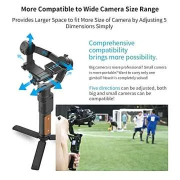 FeiyuTech SCORP-C + CarryingCase [Official] Camera Stabilizer 3-Axis Handheld Gimbal Stabilizer for DSLR Mirrorless Camera,Max5.5lb,Cable CTRL