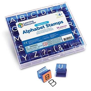 Learning Resources Uppercase Alphabet Stamps, Set of 26 Letters and Punctuation, Ages 4+, Letters Stamps for Kids,Back to School Supplies,Teacher Supplies