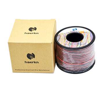 20 awg Silicone Electrical Wire 2 Conductor Parallel Wire line 200ft [Black 100ft Red 100ft] 20 Gauge Soft and Flexible Hook Up Oxygen Free Stranded Tinned Copper Wire