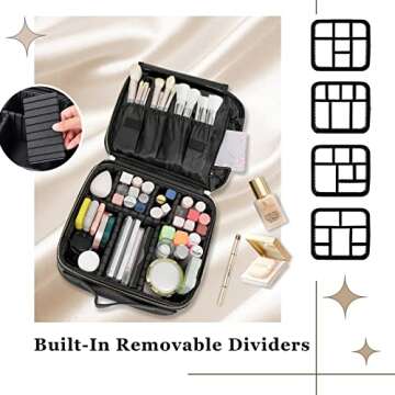 TOUCHFEEL Hanging Toiletry Bag for Women, Travel Makeup Bag Organizer, Extra Large Toiletries Bag, Water-resistant Bathroom Cosmetic Bag with Jewelry Organizer Compartment (Black, Extra Large)