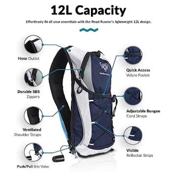 Water Buffalo Hydration Backpack - Lightweight Hydration Pack with 2L Water Bladder - Water Backpack...