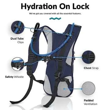 Water Buffalo Hydration Backpack - Lightweight Hydration Pack with 2L Water Bladder - Water Backpack for Hiking, Running, Biking, and Raves - Road Runner 12L Hydropack Backpack