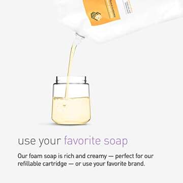 simplehuman 10 oz. Touch-Free Foam Sensor Pump Dispenser with Mandarin Orange Soap and Refillable Cartridge, Brass Stainless Steel