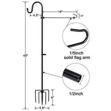 Durable Garden Flag Holder Stand with Shepherd Hook