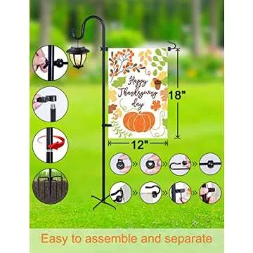 Durable Garden Flag Holder Stand with Shepherd Hook