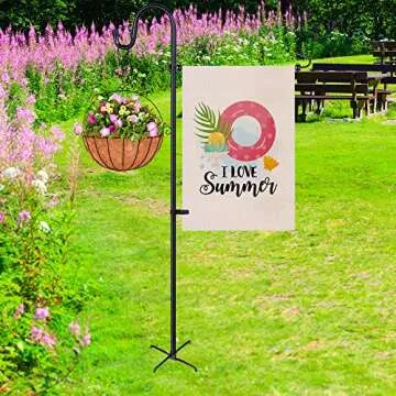 Durable Garden Flag Holder Stand with Shepherd Hook